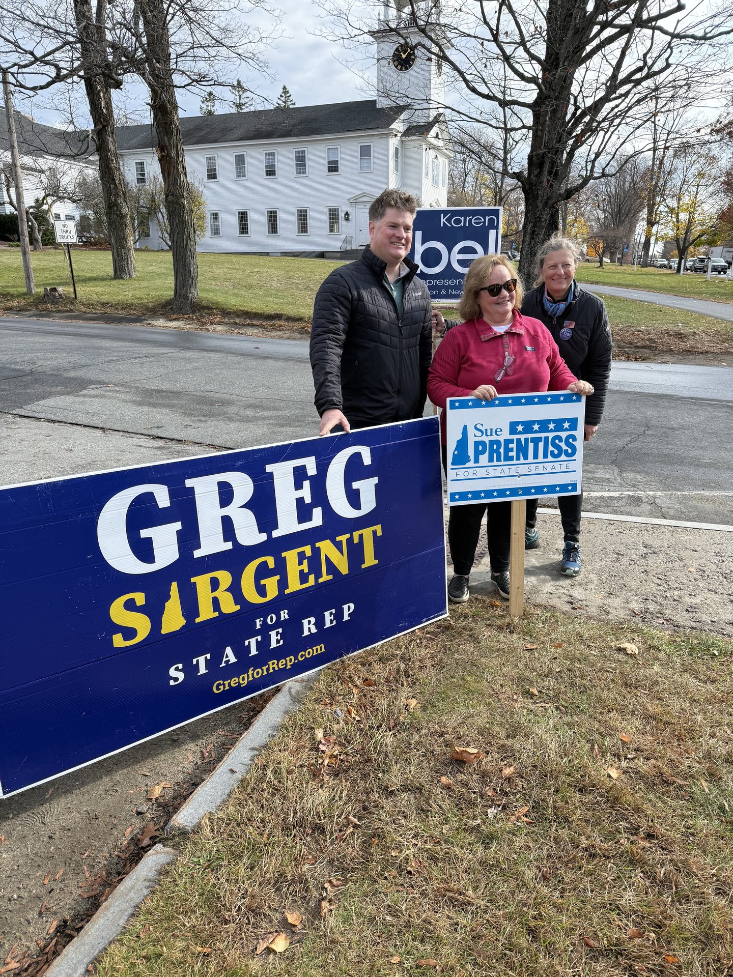 Greg Sargent on the campaign trail with State Senator Sue Prentiss and Rep. Karen Ebel